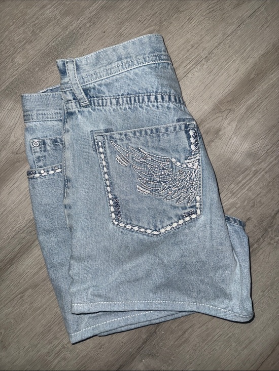 Graceinla Other - Grace in LA Light Blue women's Denim Jean shorts with Embroidered Back Pocket